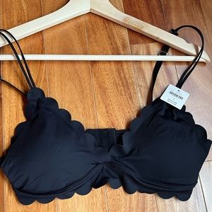 Anthropologie scalloped bralette in black and nude